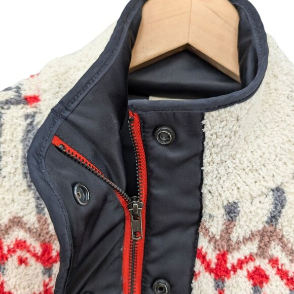 Sleeping on Snow Anthropologie Sherpa Jacket Womens Fair Isle Wool Size SP - Picture 6 of 10